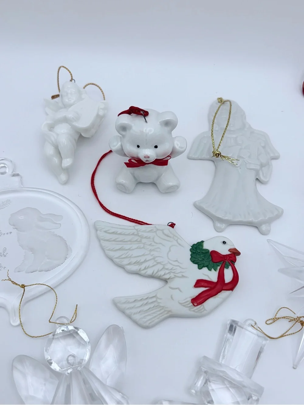 Vintage Assorted Ceramic and Acrylic Christmas Ornaments (See below for details)